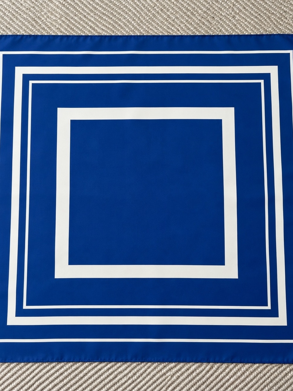 Silk Bold Blue Square Print Scarf